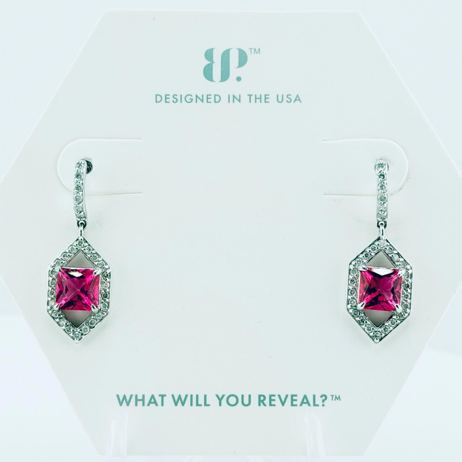 Bomb Party You Revealed Diamonds! Pink Topaz & Genuine Diamonds .925 Silver